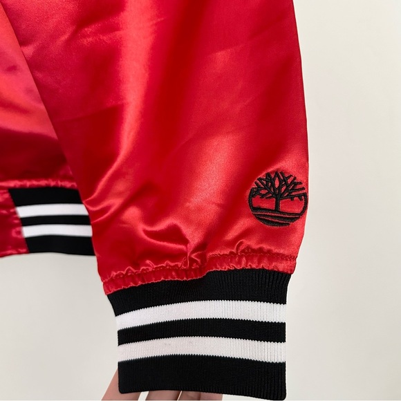 Timberland x Mitchell & Ness Satin Red Track Jacket - Picture 8 of 12